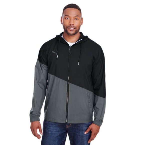 Puma Black & Grey Unisex Hooded Zip Up Ace Windbreaker...